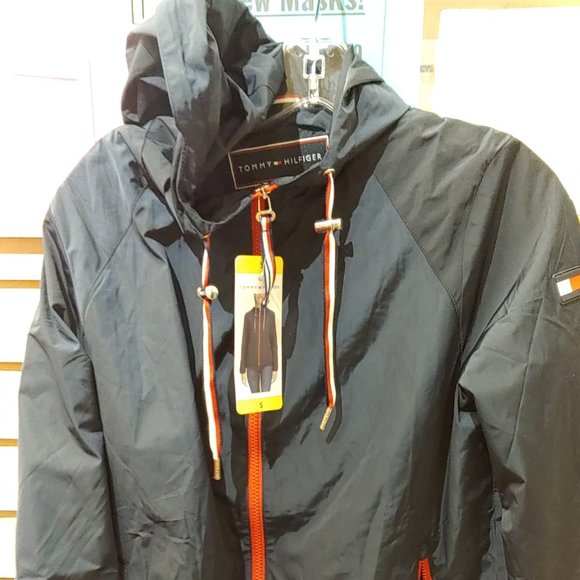 Tommy Hilfiger Ladies' Windbreaker Hoodie Jacket Navy - Picture 2 of 15
